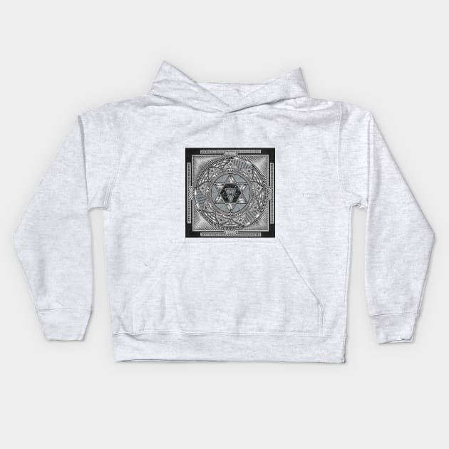 Yantra Mandala Kids Hoodie by ink.by.shweta